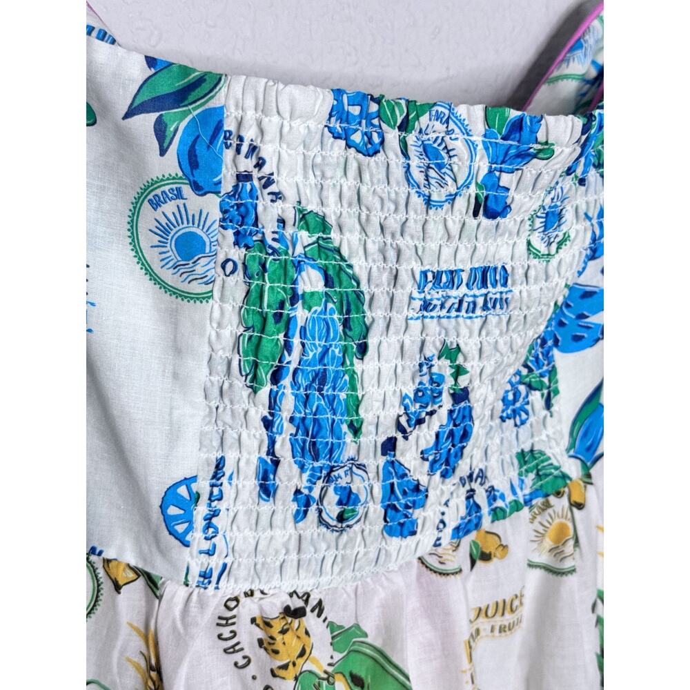 Farm Rio x Anthropologie Midi Dress Medium NWT Fruit Floral Tiered Cover Up - Picture 8 of 16
